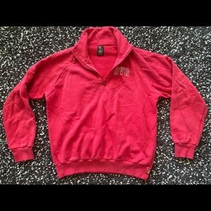 Red OVO Drake Quarter Zip Pullover Sweater